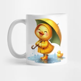 Cute Duck in the Rain Mug